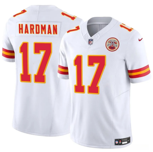 Men??s Kansas City Chiefs #17 Mecole Hardman White 2024 F.U.S.E. Vapor Untouchable Limited Football Stitched Jersey